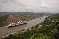 Cruise Ship passes through Panama Canal Photo