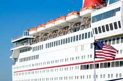 Cruise Ship with US Flag Photo